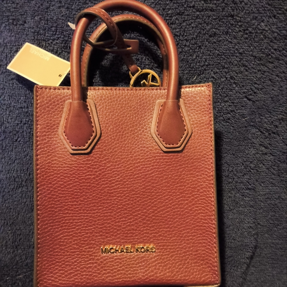 NWT Michael Kors X-Small Mercer Crossbody Maroon